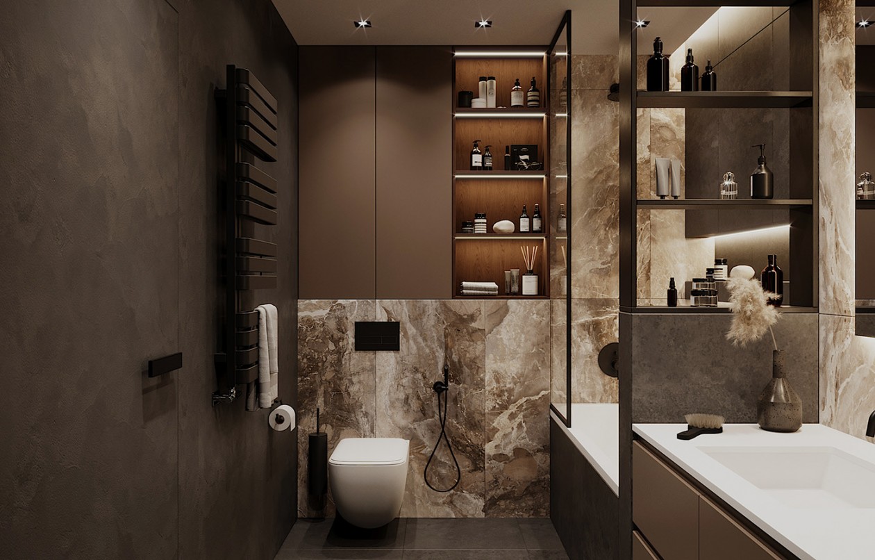 80㎡深色系公寓，隐匿于生活中的美好-24