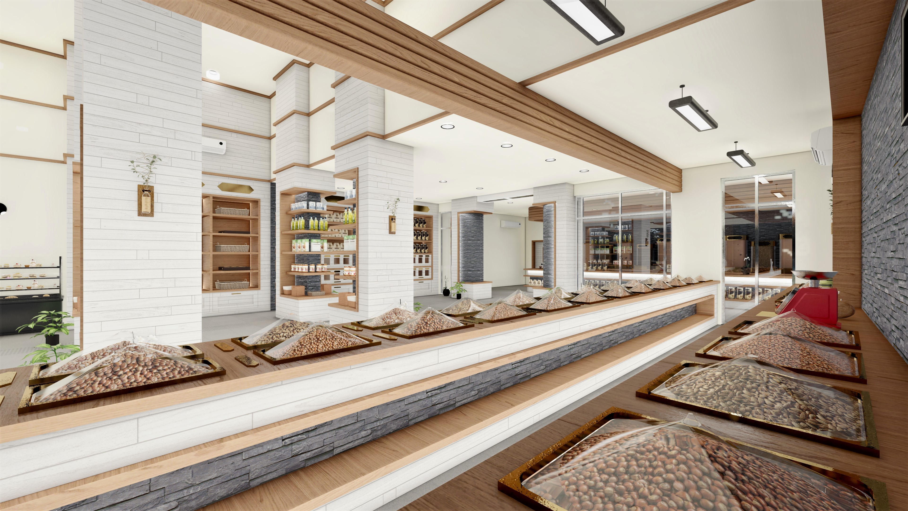 Interior modern design for sweets & coffee beans shop-5