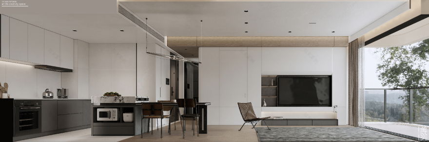 纯白与木色完美平衡,天然肌理邂逅简约线条,诠释意式极简静谧之家丨深圳漾空间设计有限公司-35