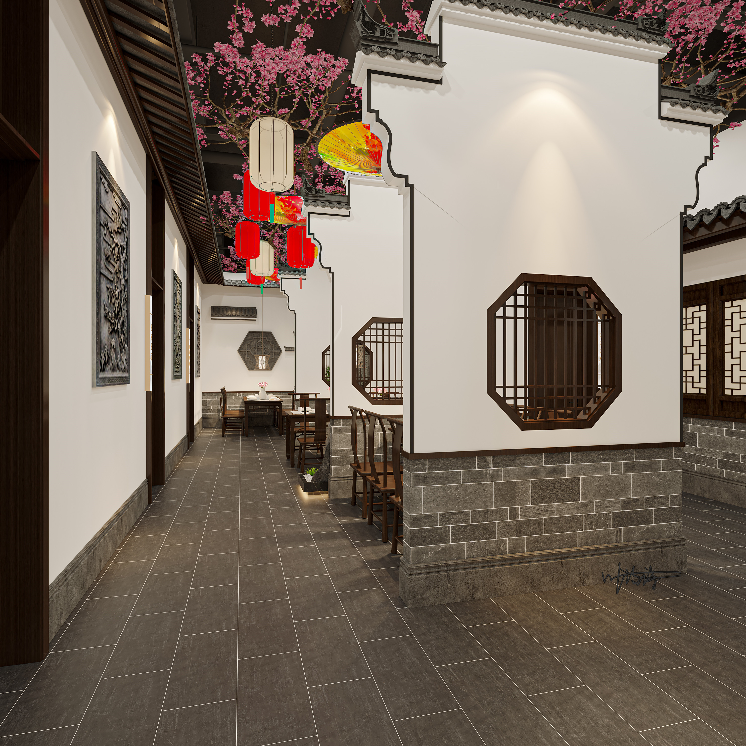 中餐厅设计|徽派建筑古风餐厅-6