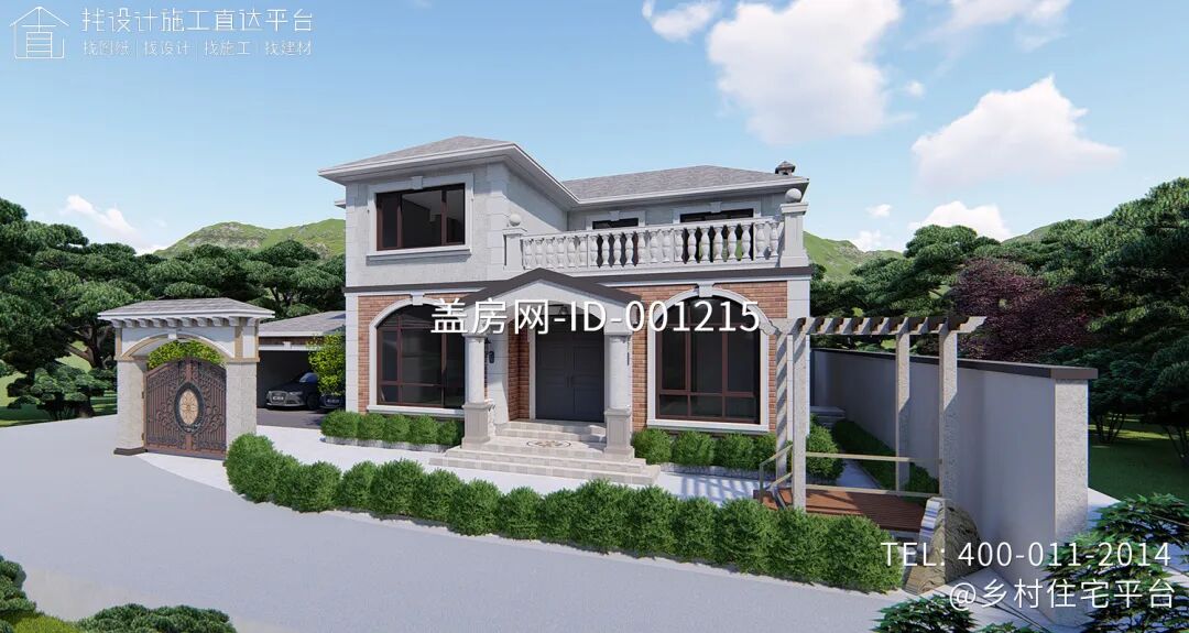 【设计师案例】土建参考造价44万，面宽18.3m×进深12.5m安徽安庆二层欧式别墅-35