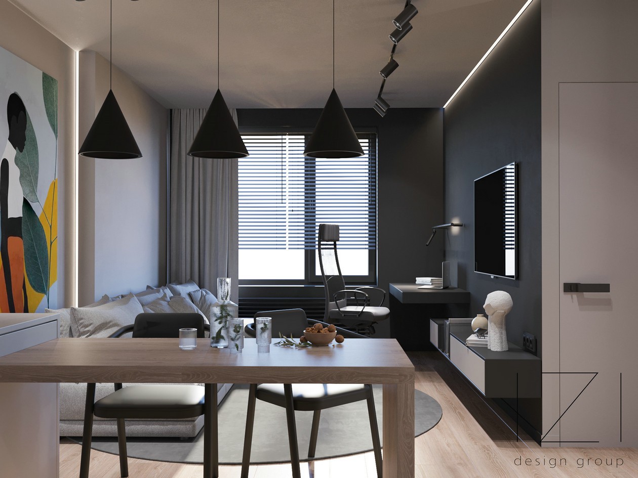 高级色系 现代简约风公寓-8