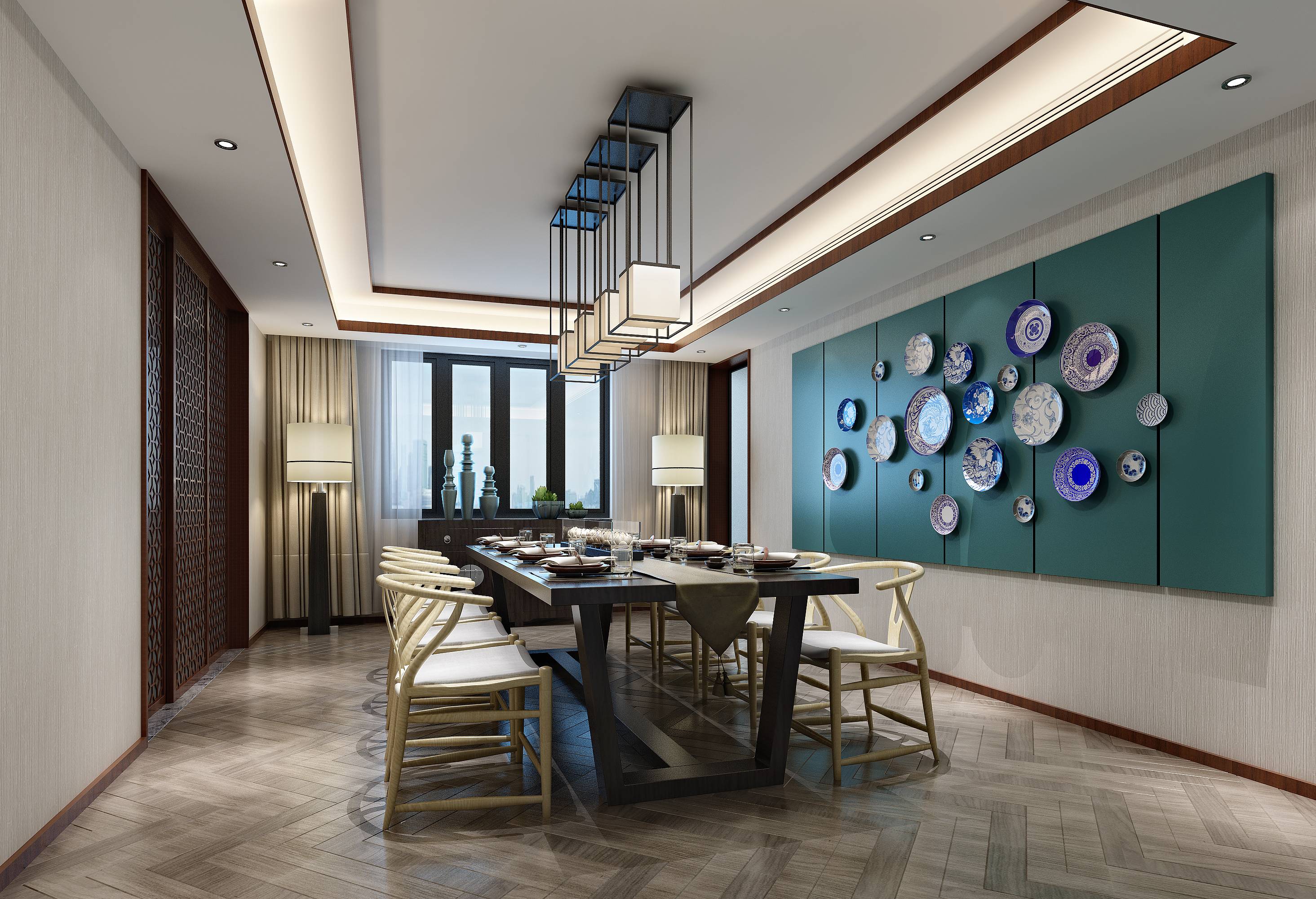 新中式 中式古典 奢华家装别墅样板房-14-12