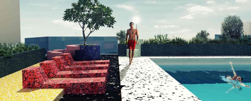 孟菲斯风格融入印度 Khar Gymkhana 泳池区域改造-10