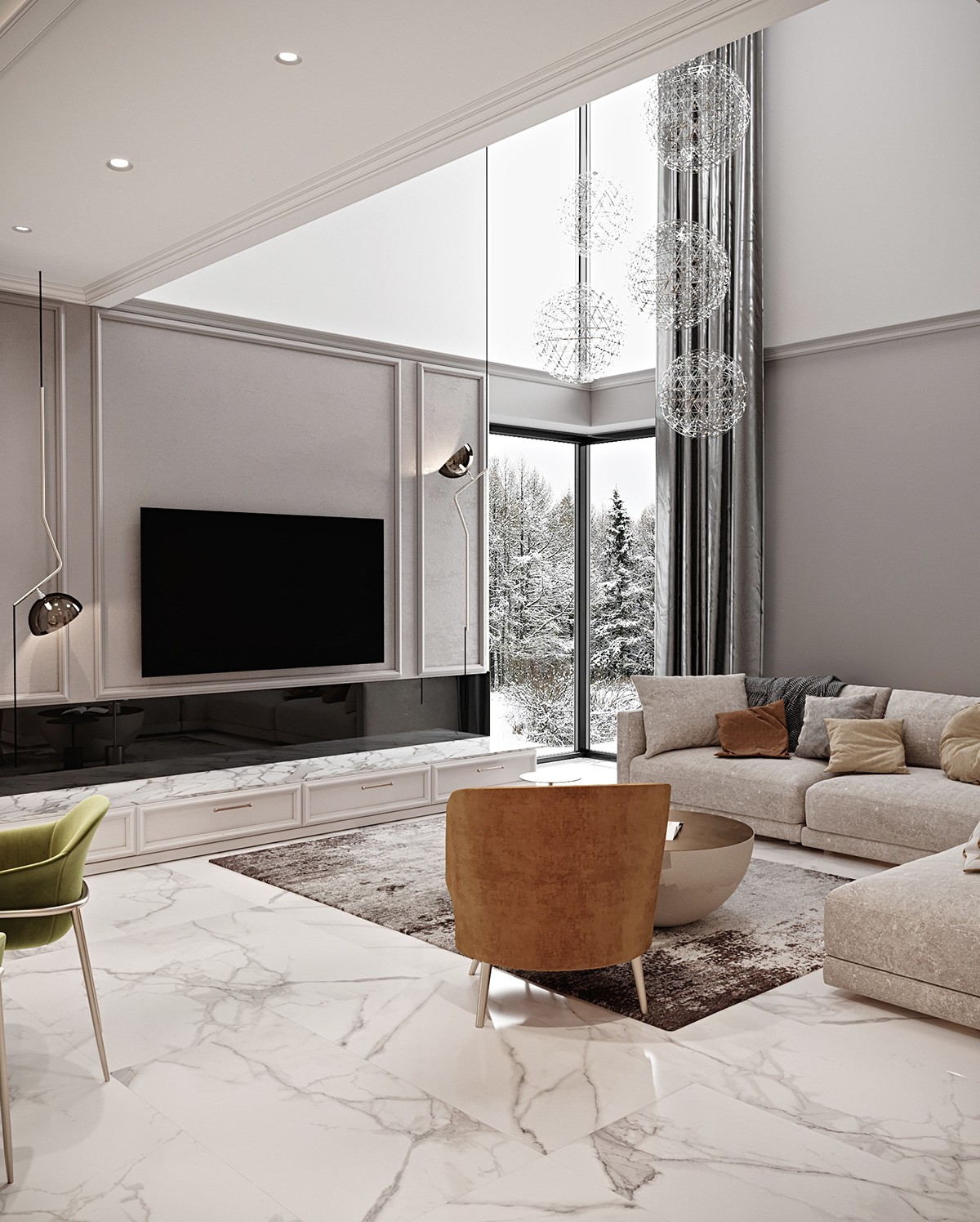 300平方米--浅色系空间设计-2