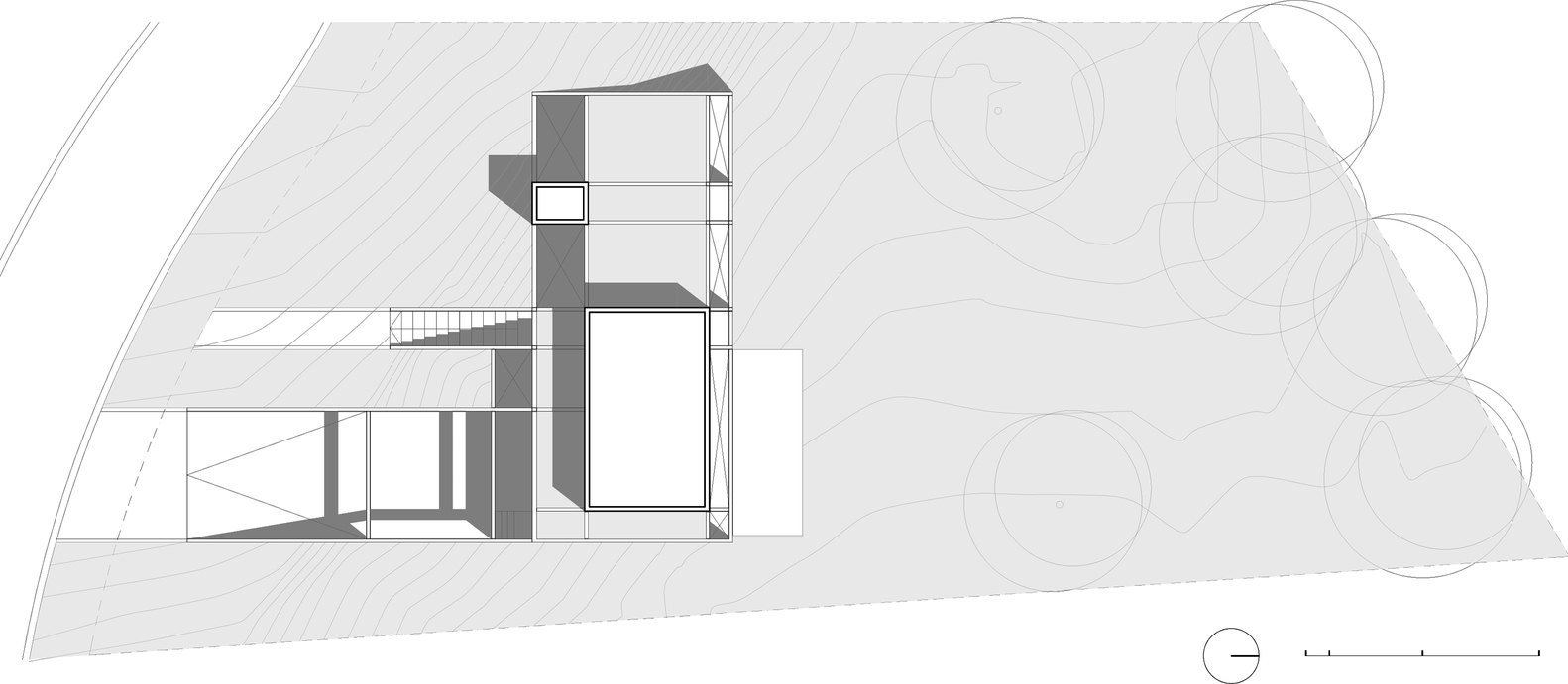 嵌入山间森林的绿色住宅-27