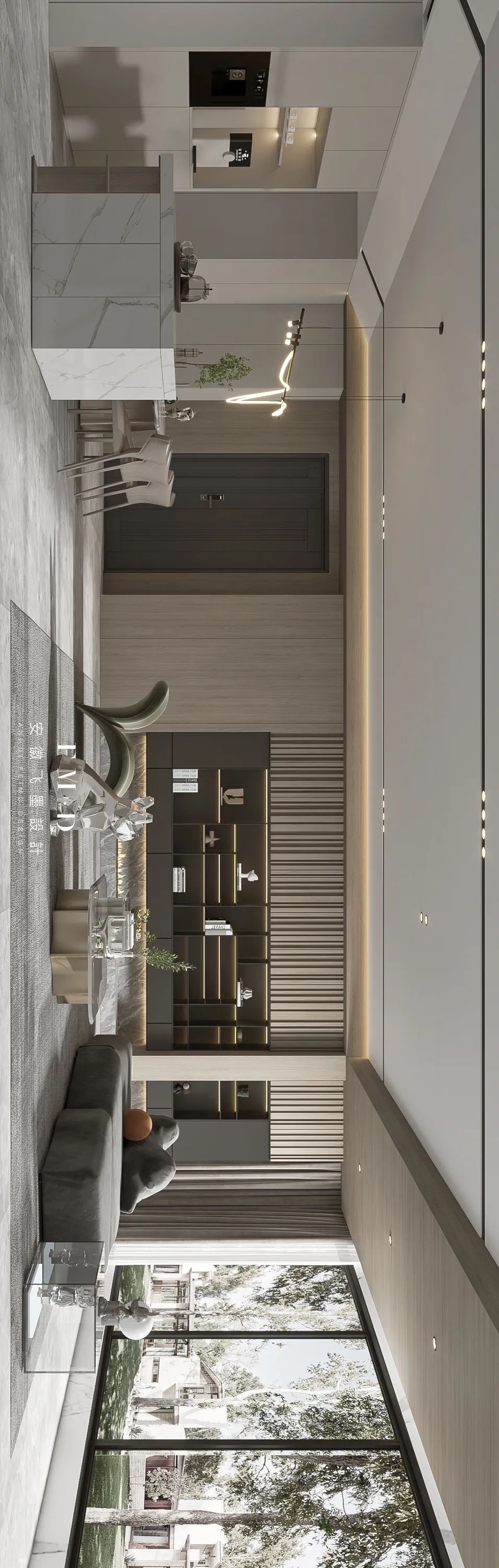 公园里地复式现代轻奢家居设计丨中国合肥丨安徽飞墨设计-12