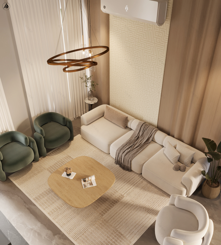 现代客厅设计丨沙特阿拉伯丨AYMAN ELGAMAL-7