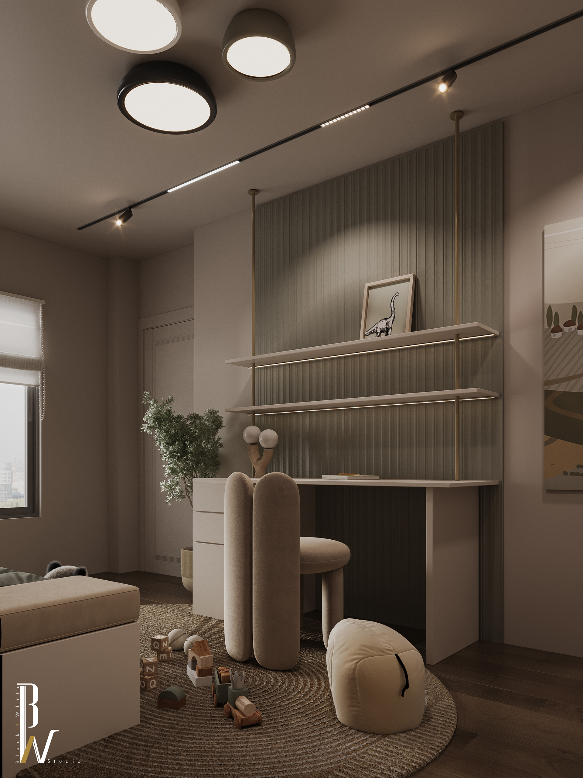 儿童房设计丨波兰丨Black N White-7