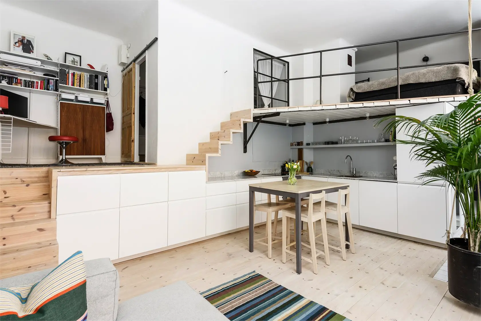 瑞典斯德哥尔摩 54m2 优化一居室，带阁楼卧室和私人花园-9