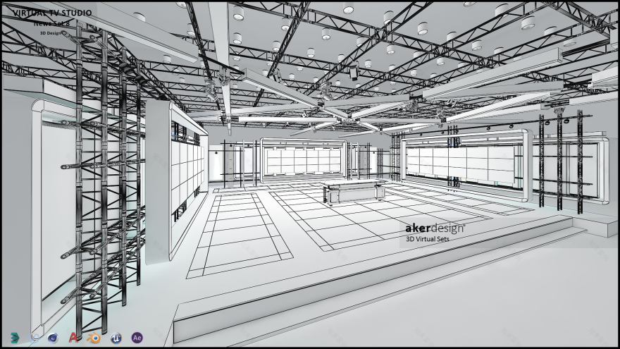 虚拟电视演播室新闻布景 8-3