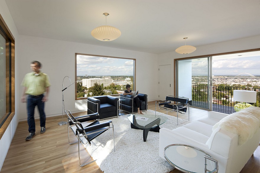 Modern Vertical House Accessed by a Steel Pedestrian Bridge-19