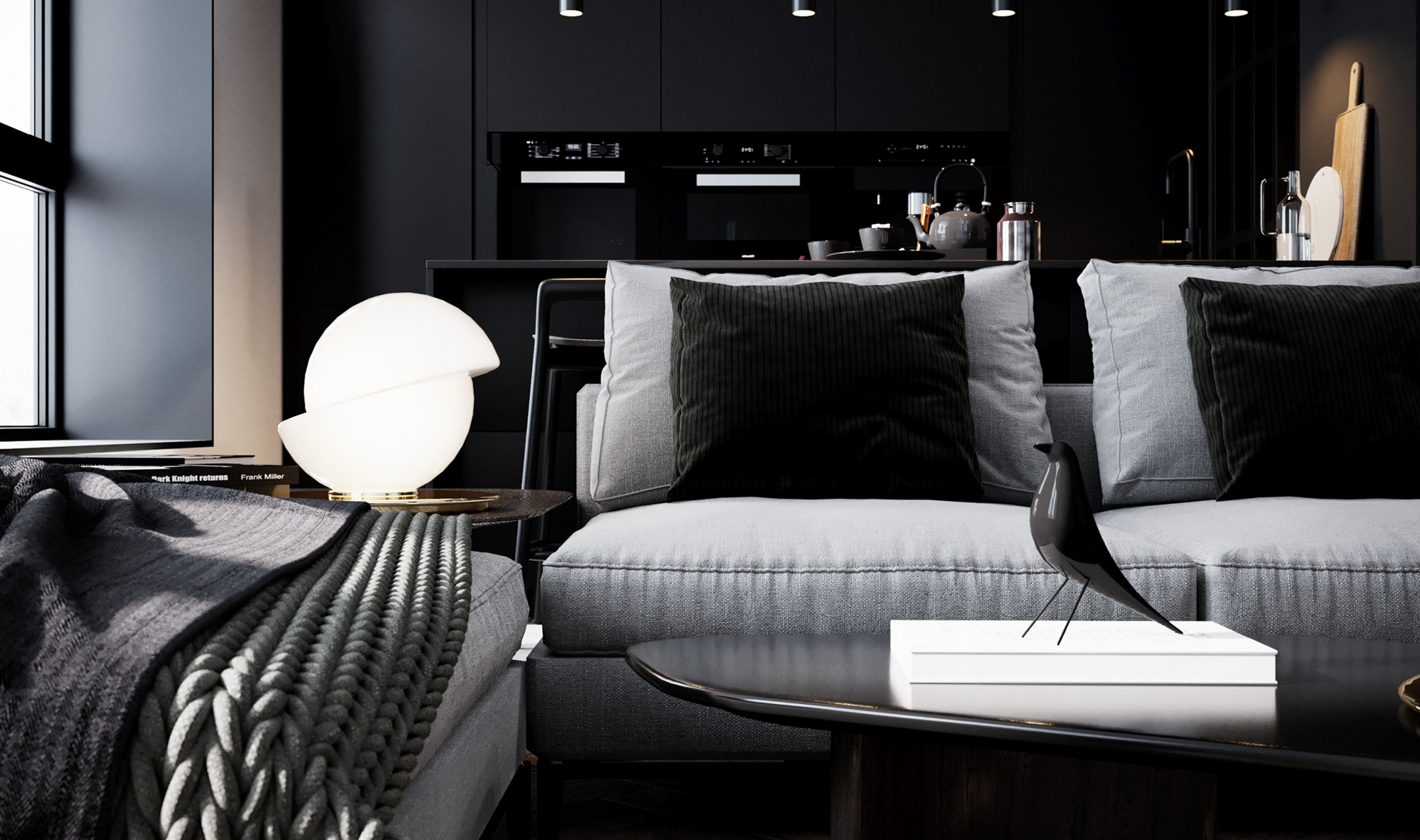 高级黑色系公寓设计 细节超多！-1