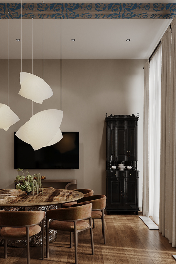 图拉地区带俄罗斯风格元素的现代风格住宅可视化丨俄罗斯图拉-9