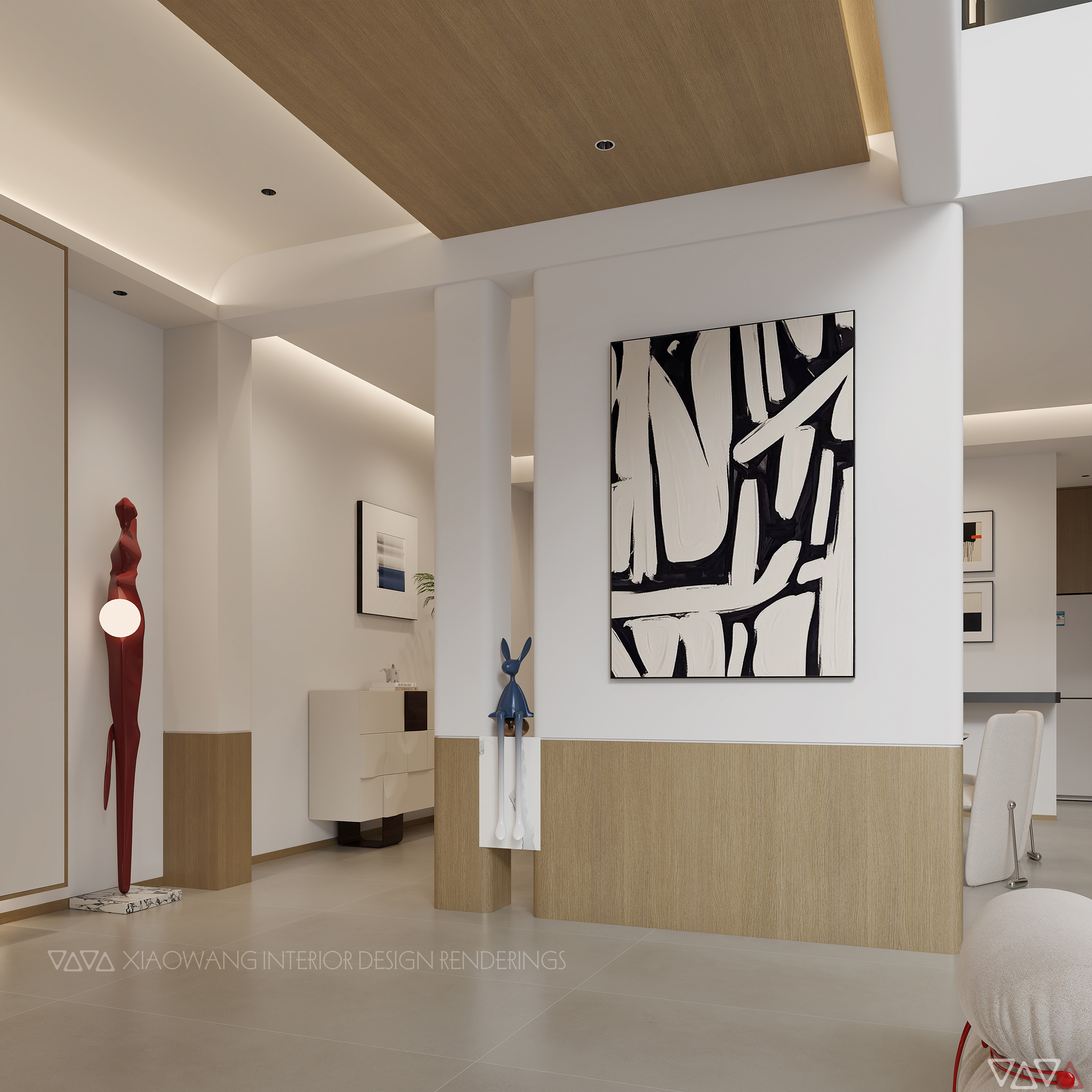 现代挑空客餐厅效果图-7