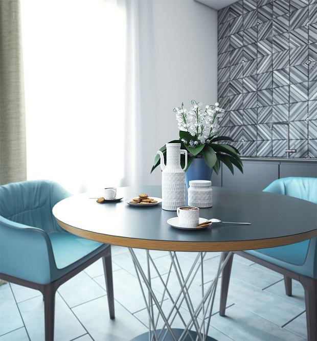 现代灰蓝色调公寓室内设计丨俄罗斯I AM HOME室内设计工作室-23