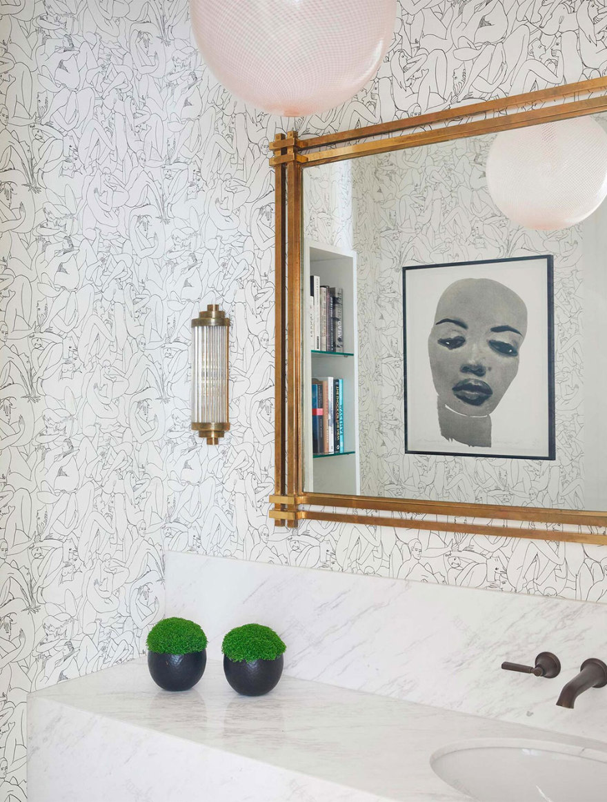 伦敦独特墙纸与明亮装饰的联排别墅-23