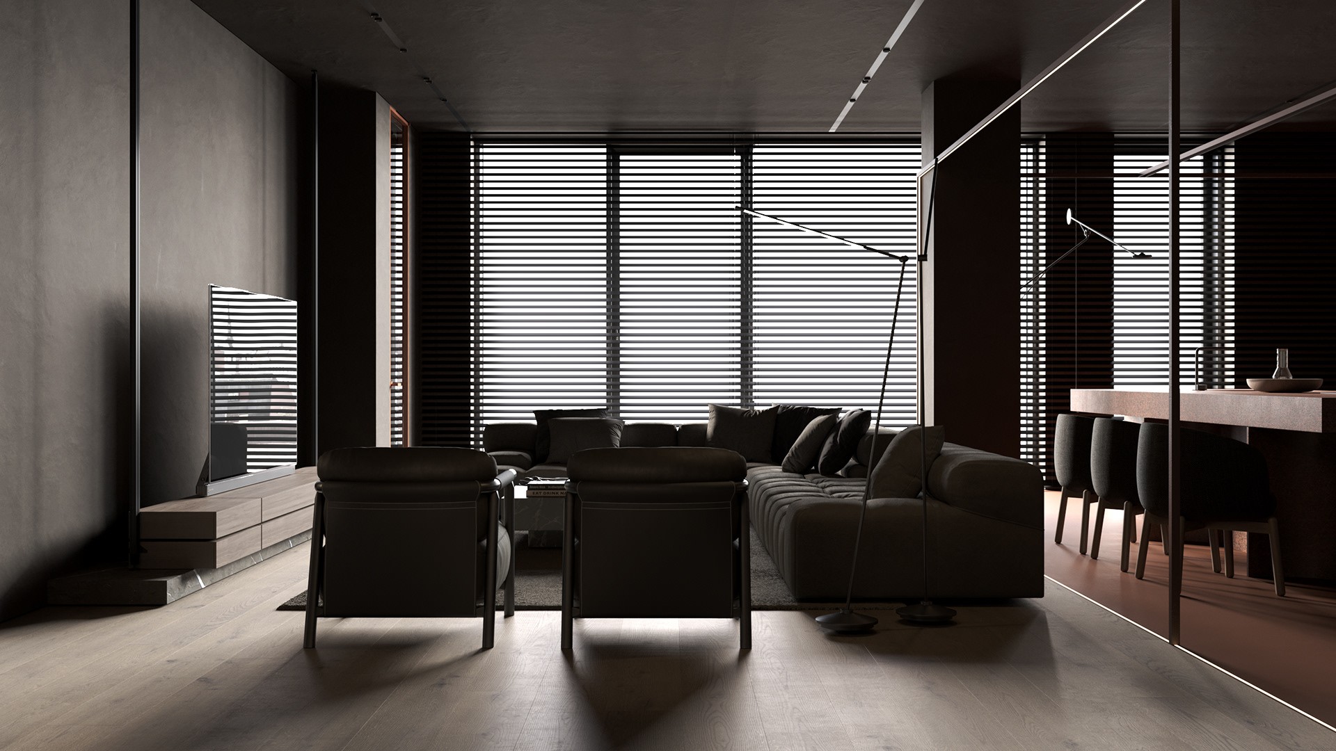 俄罗斯黑色公寓设计-4