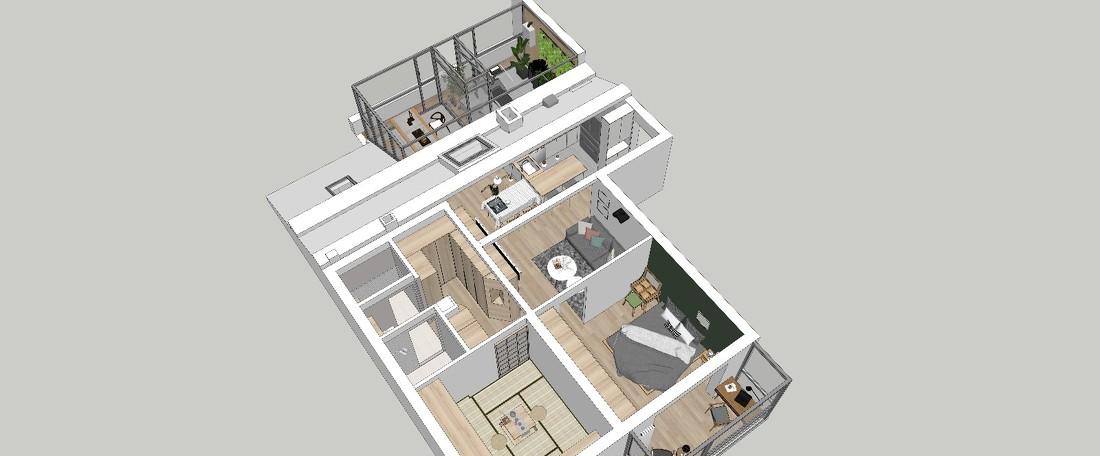 90平米顶层小三居大改造-14
