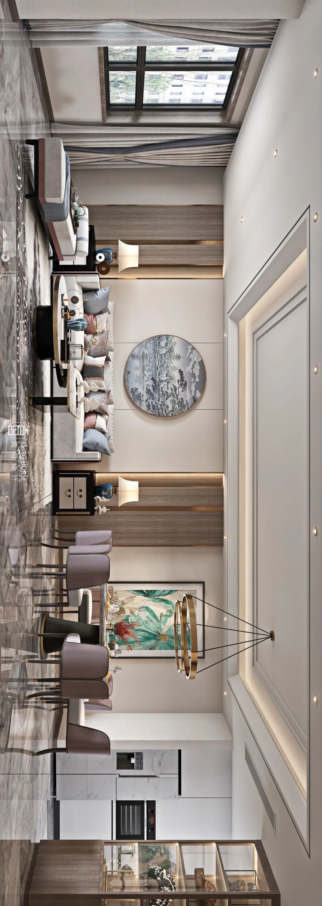 南飞鸿鸿锦城200㎡复式新中式设计丨青马别墅空间设计-44