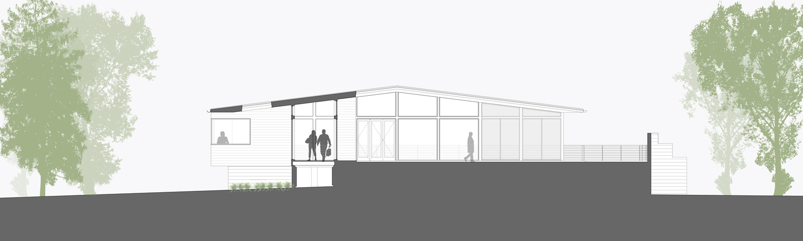 郊区森林中的私密玻璃住宅-31