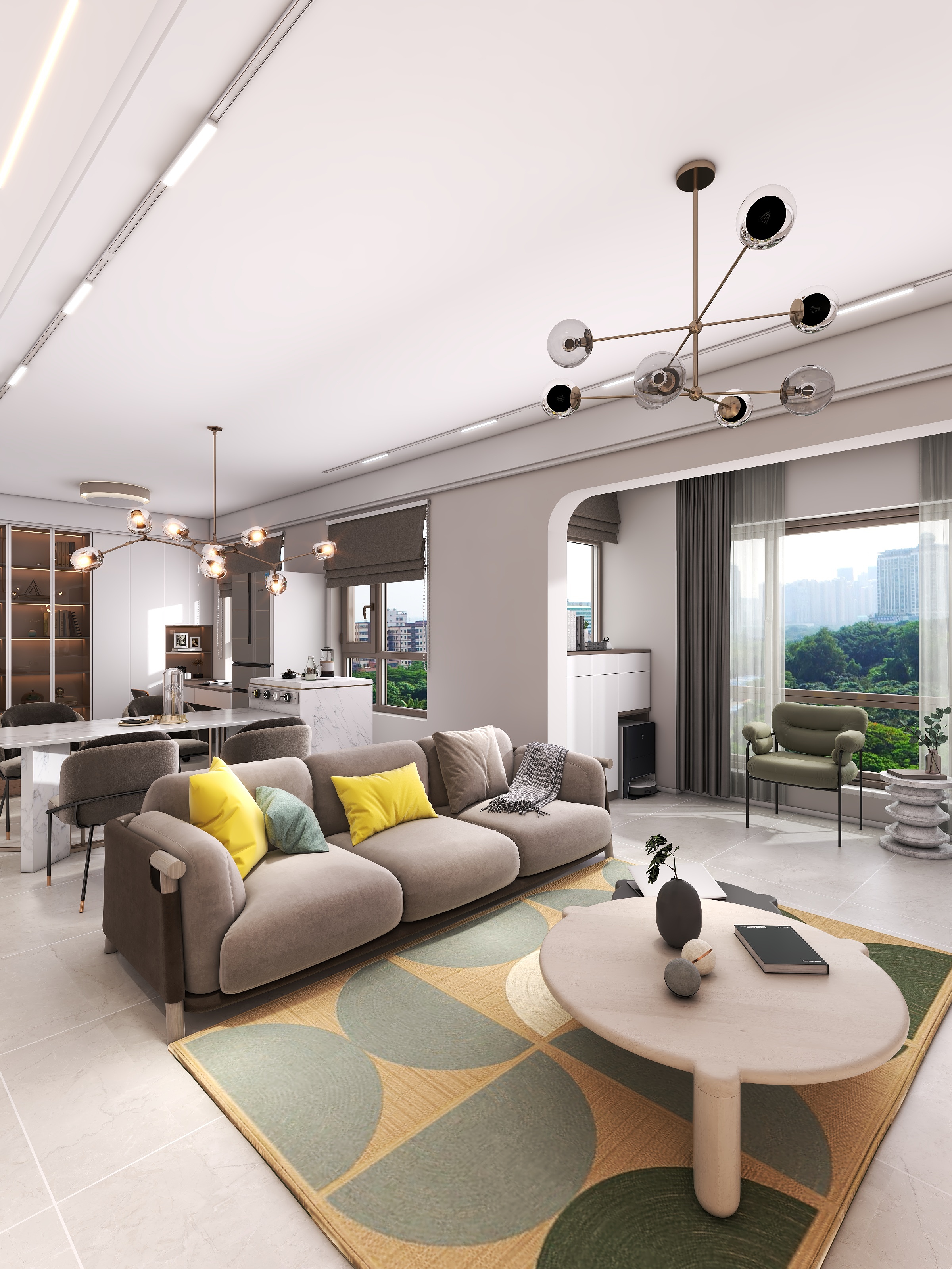 四川成都朗基香颂天府二期（113平方现代简约四居室）-4