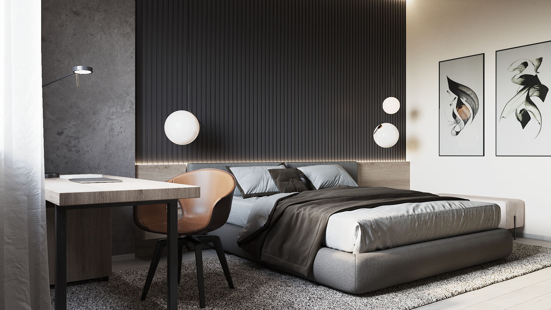 深色系公寓设计 这样设计也太有感觉了吧-15