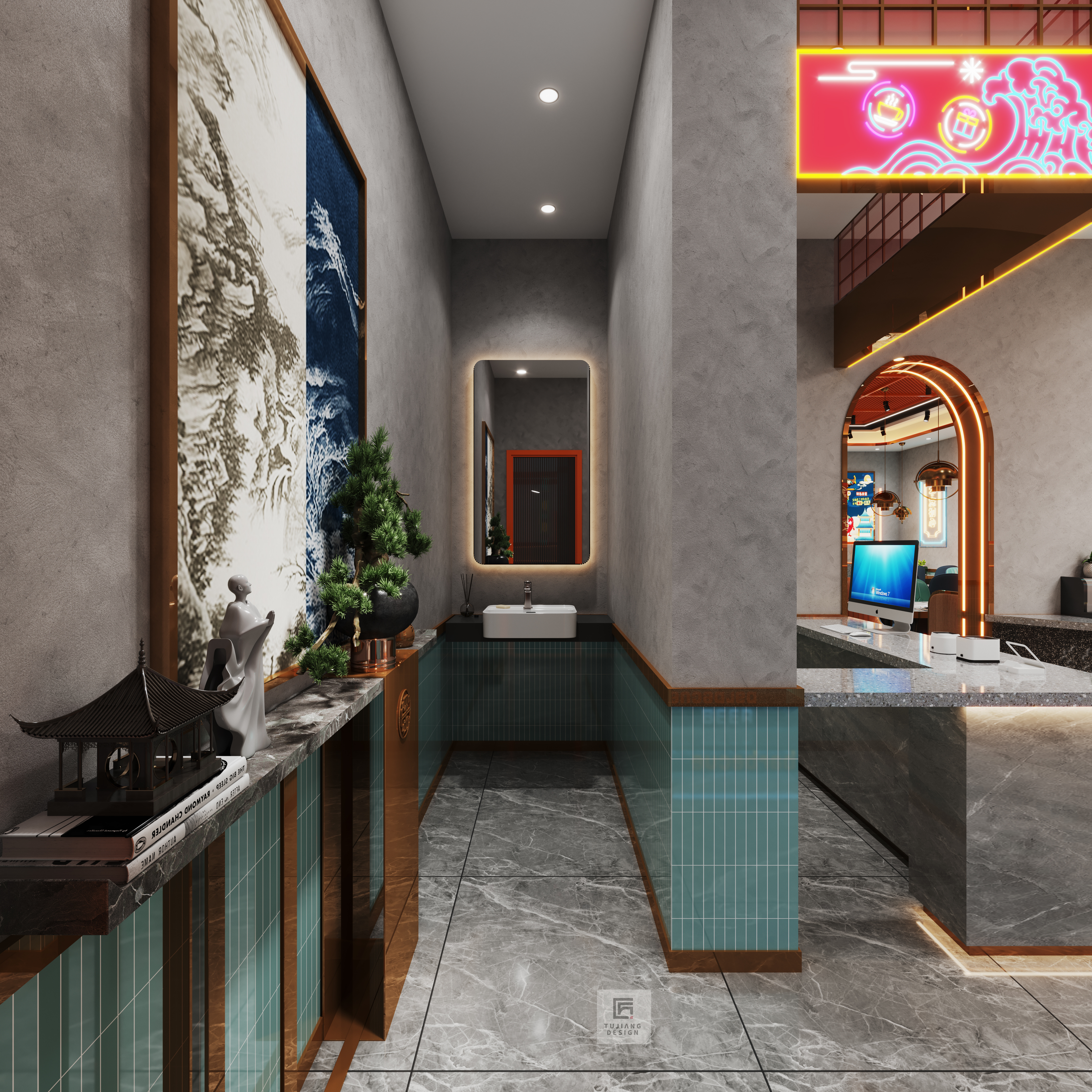 烤肉国潮风空间设计！就着设计感都能多吃几盘肉~-7