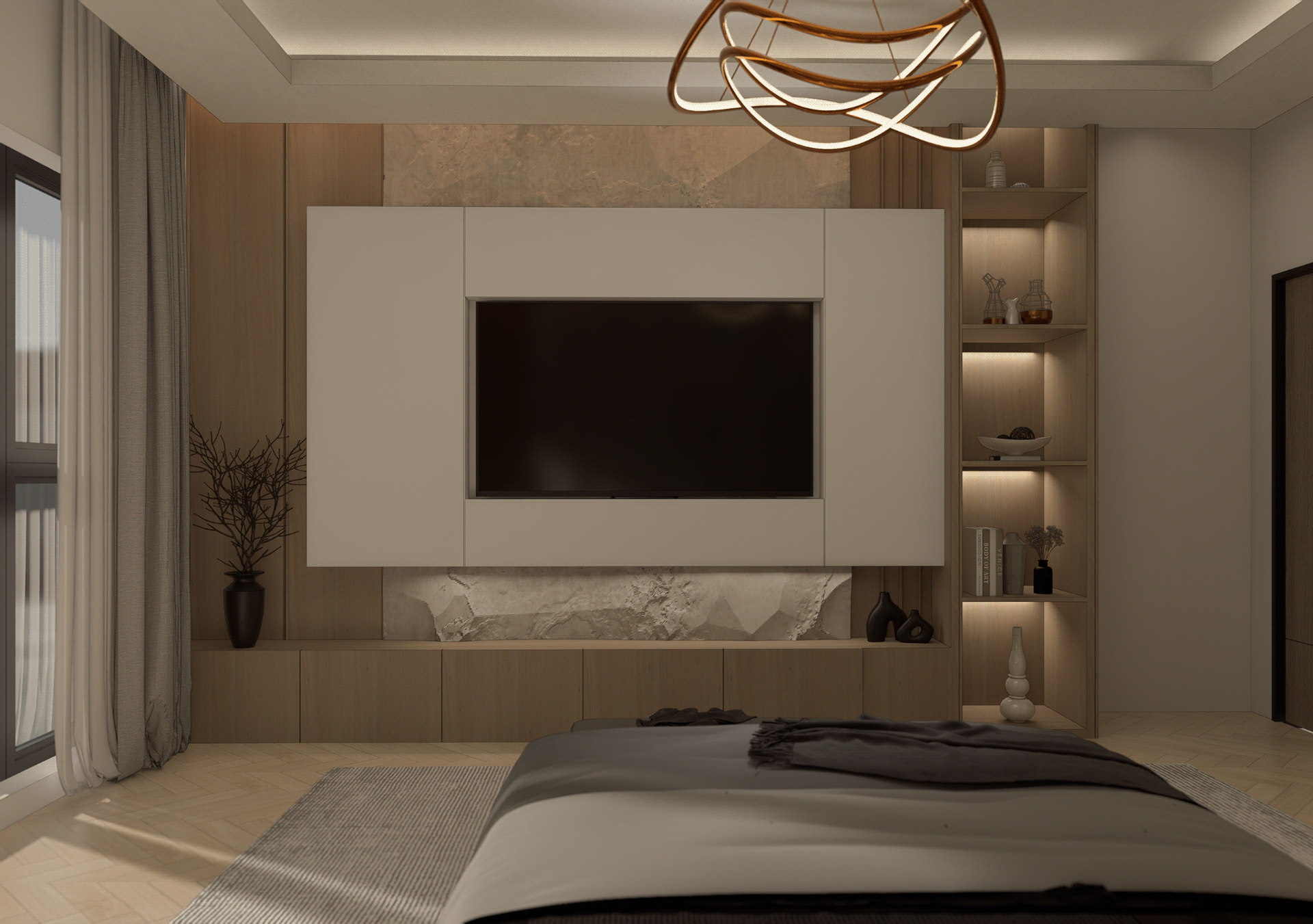 2卧室住宅单元室内设计3D可视化项目-15