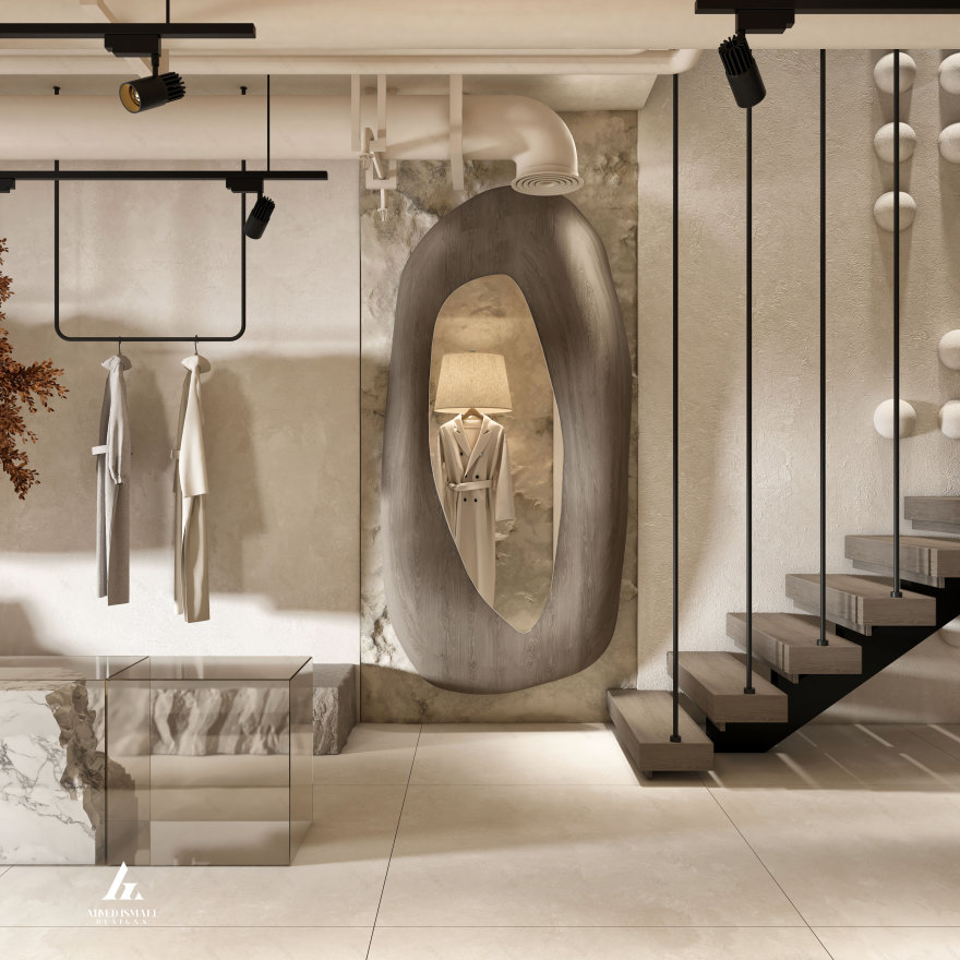 侘寂风服装店设计丨@ahmedismail_designs-11