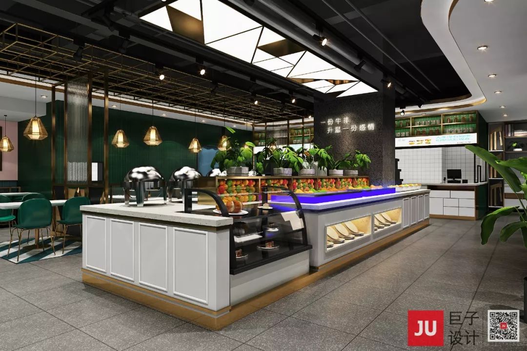 七巧板元素打造独特牛排餐厅空间-35