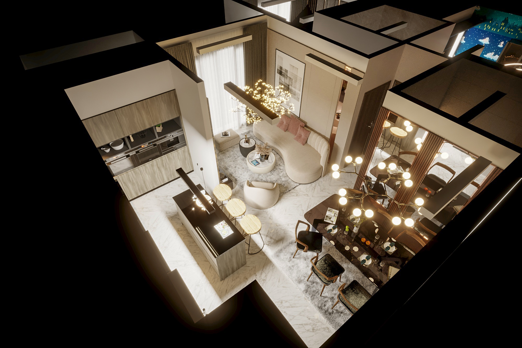 3D Interior Apartment Modern 2022-30