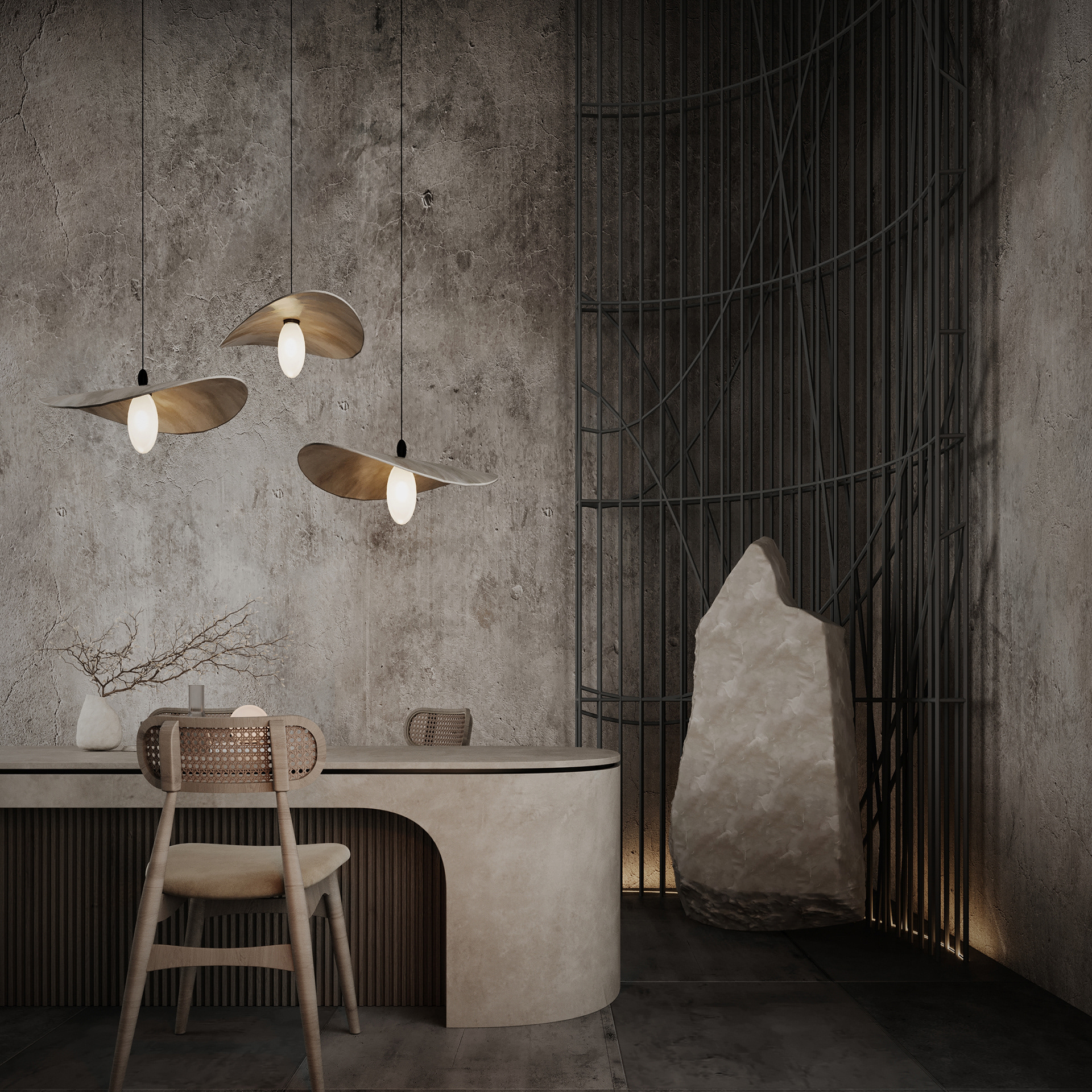 起居与开放式厨房-0