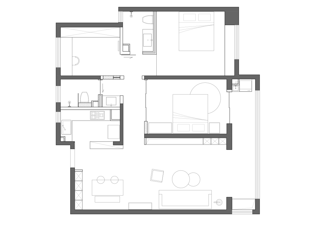 西安金辉世界城 89 平米全案设计-4