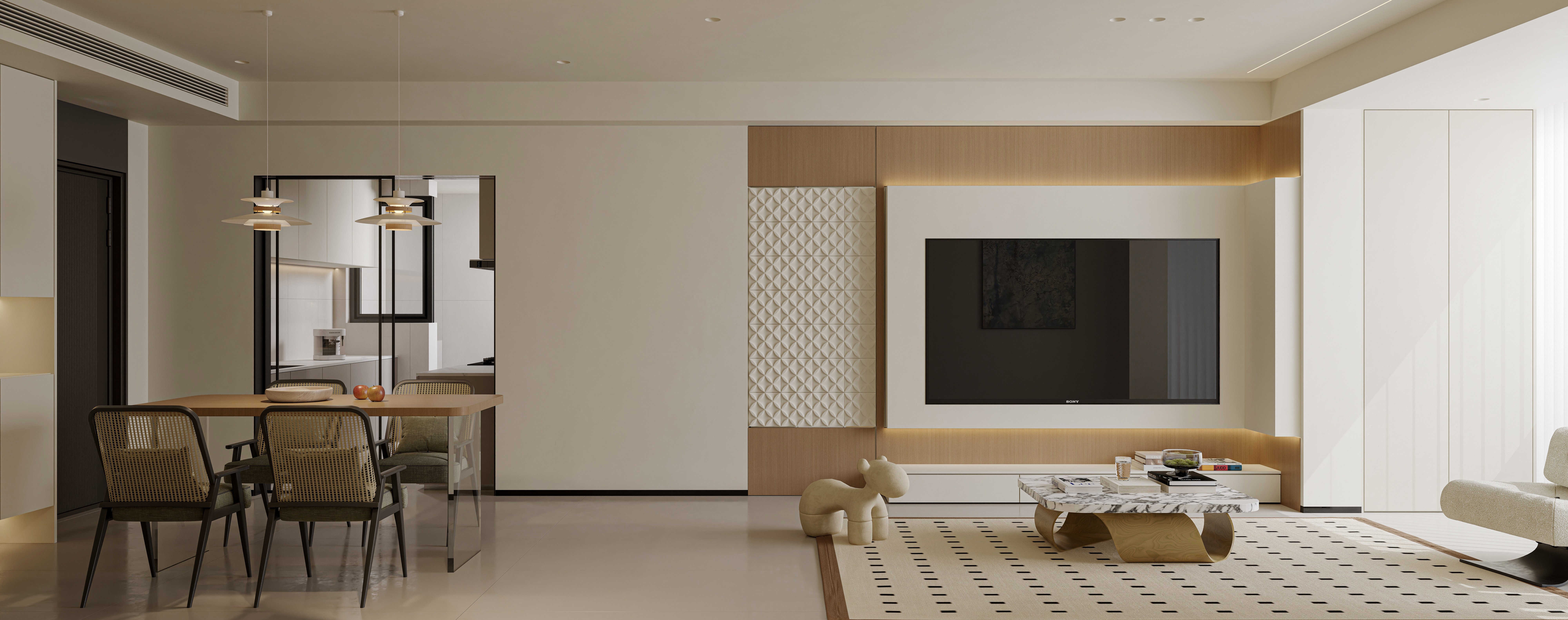 现代奶油卧室设计-19