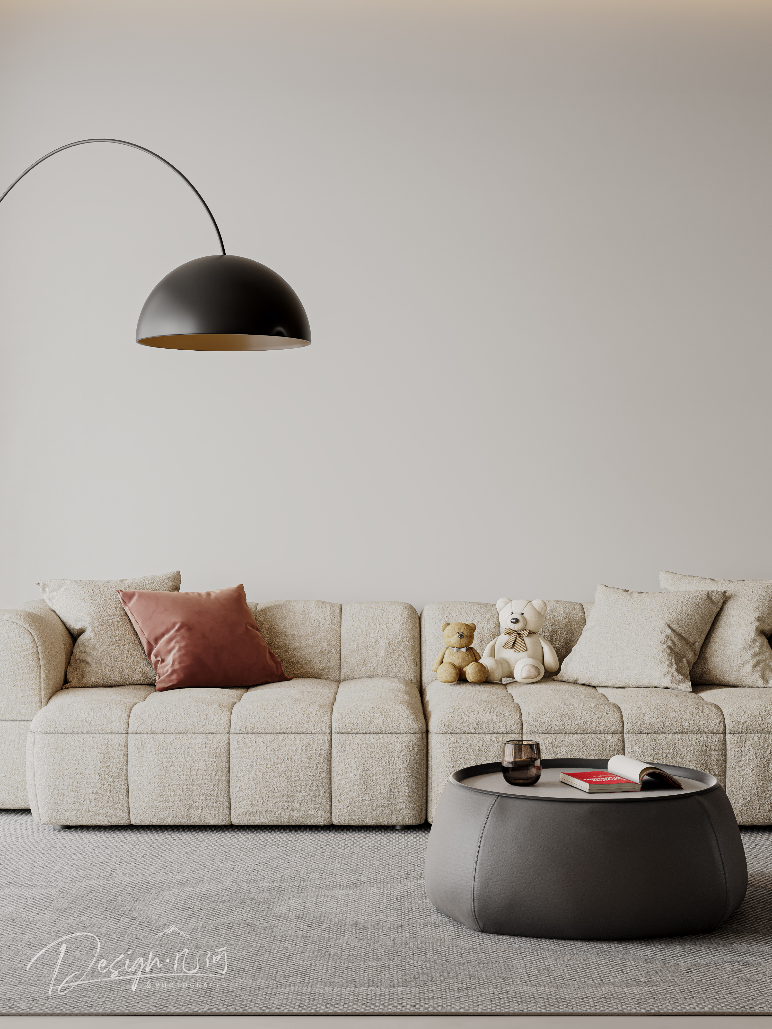 几何空间视觉表现 | 华润华府现代奶油风客餐厅-9