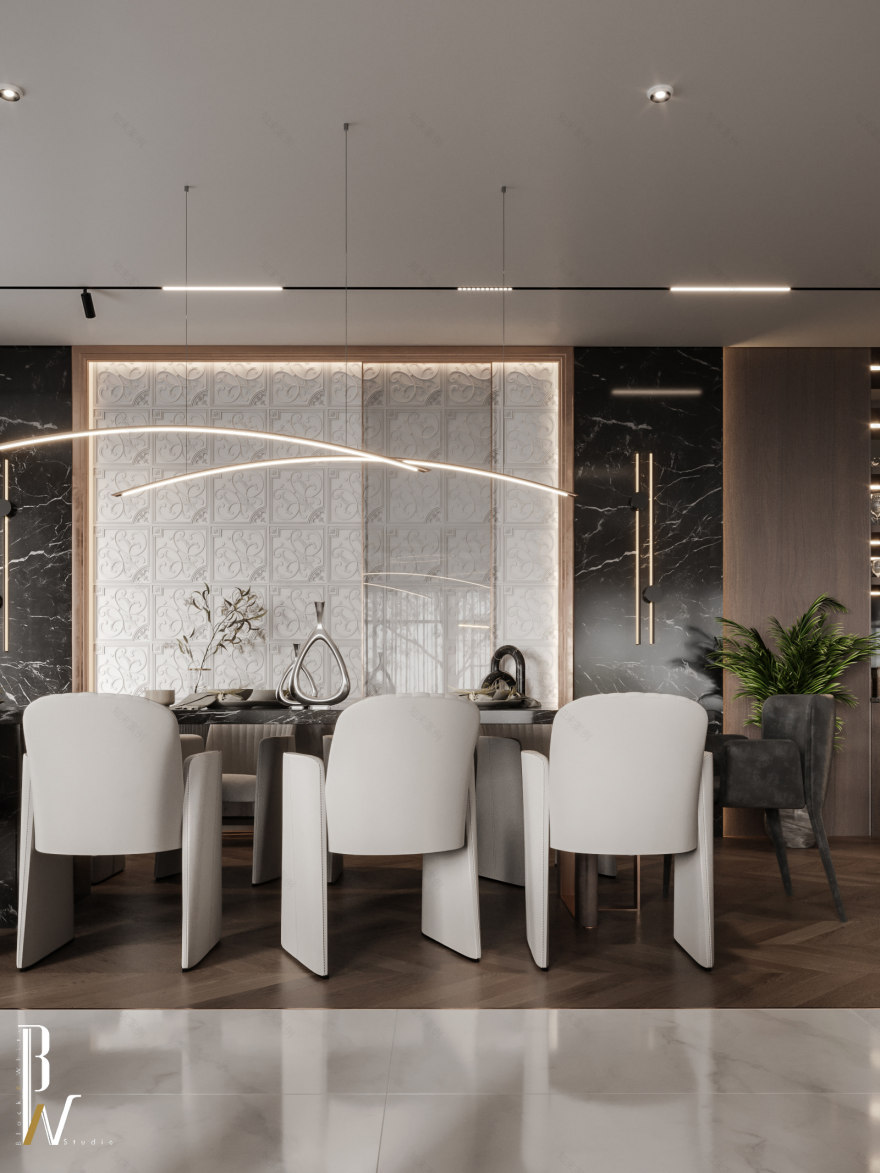 现代豪华大厅丨阿联酋丨Black N White-13