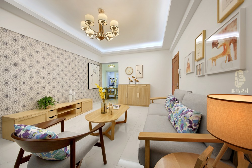 广州润粤大厦北欧风家居设计,原木与彩色的和谐搭配-16