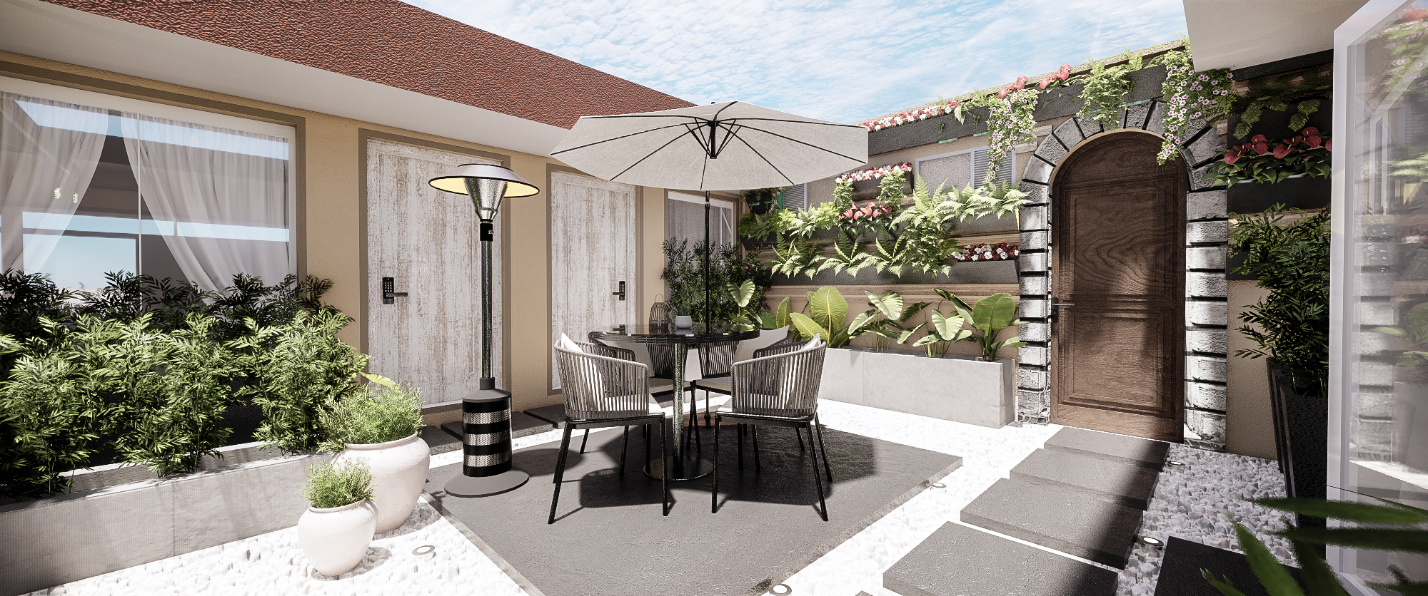 Diseño Patio Central - Marbore Hotel Spa-3