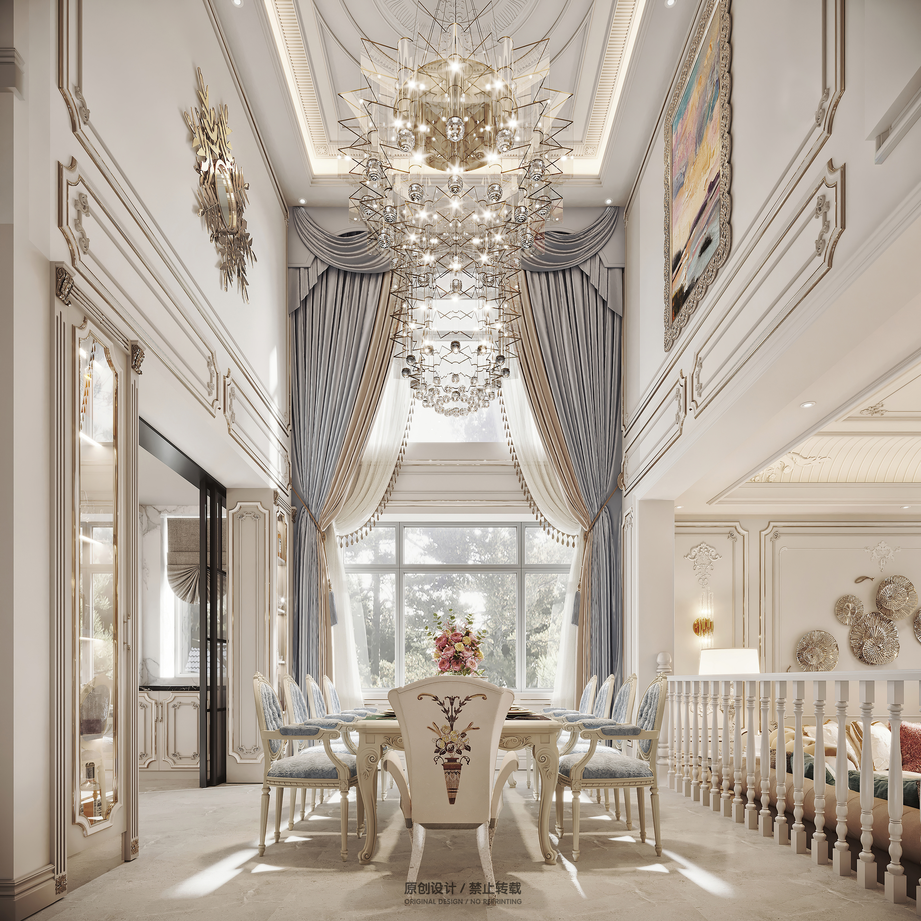 法式空间效果图表现丨魔方空间设计-20