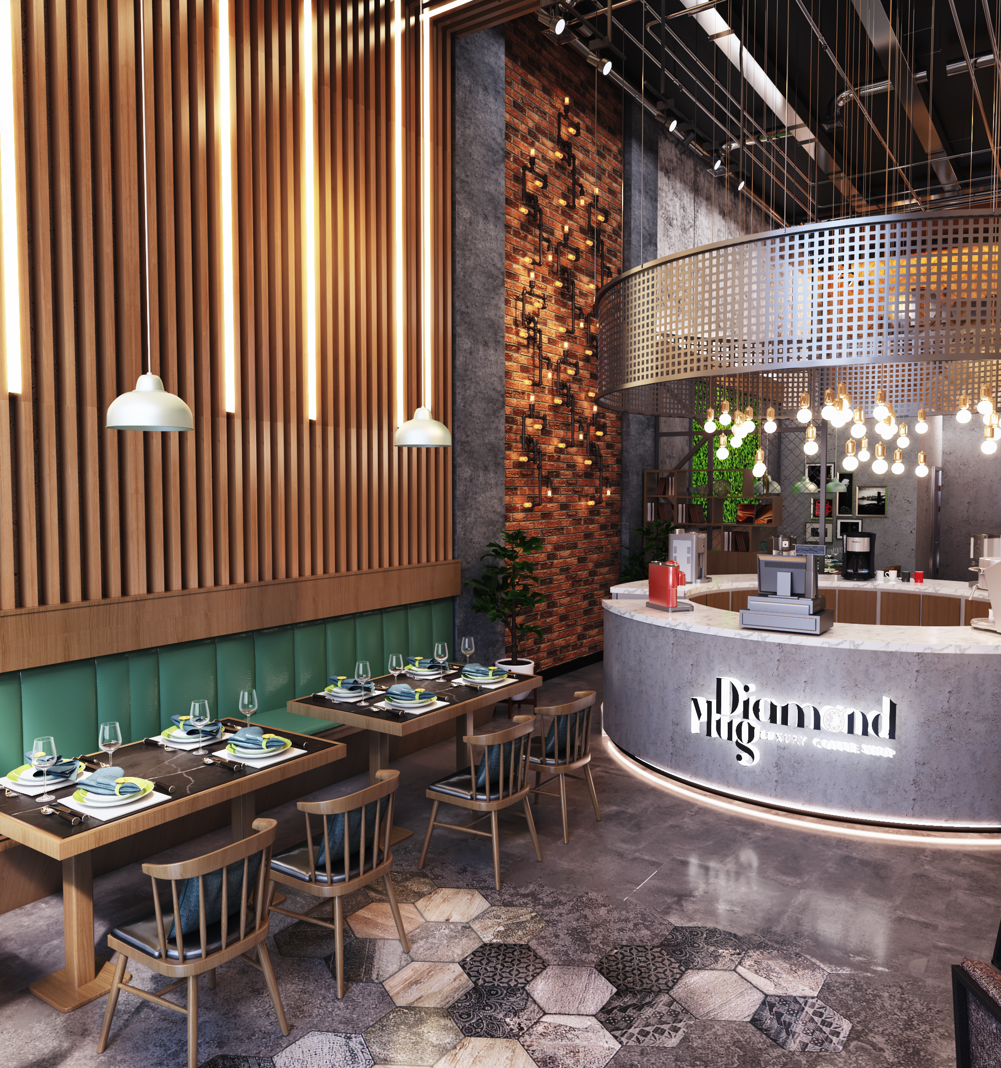 Diamond mug Coffee Shop Design-0