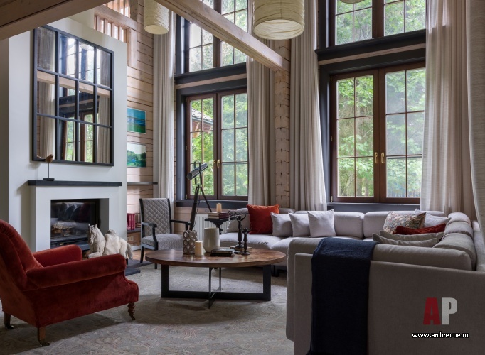 莫斯科郊外伊斯特水库旁两层木屋别墅室内设计丨俄罗斯莫斯科-6