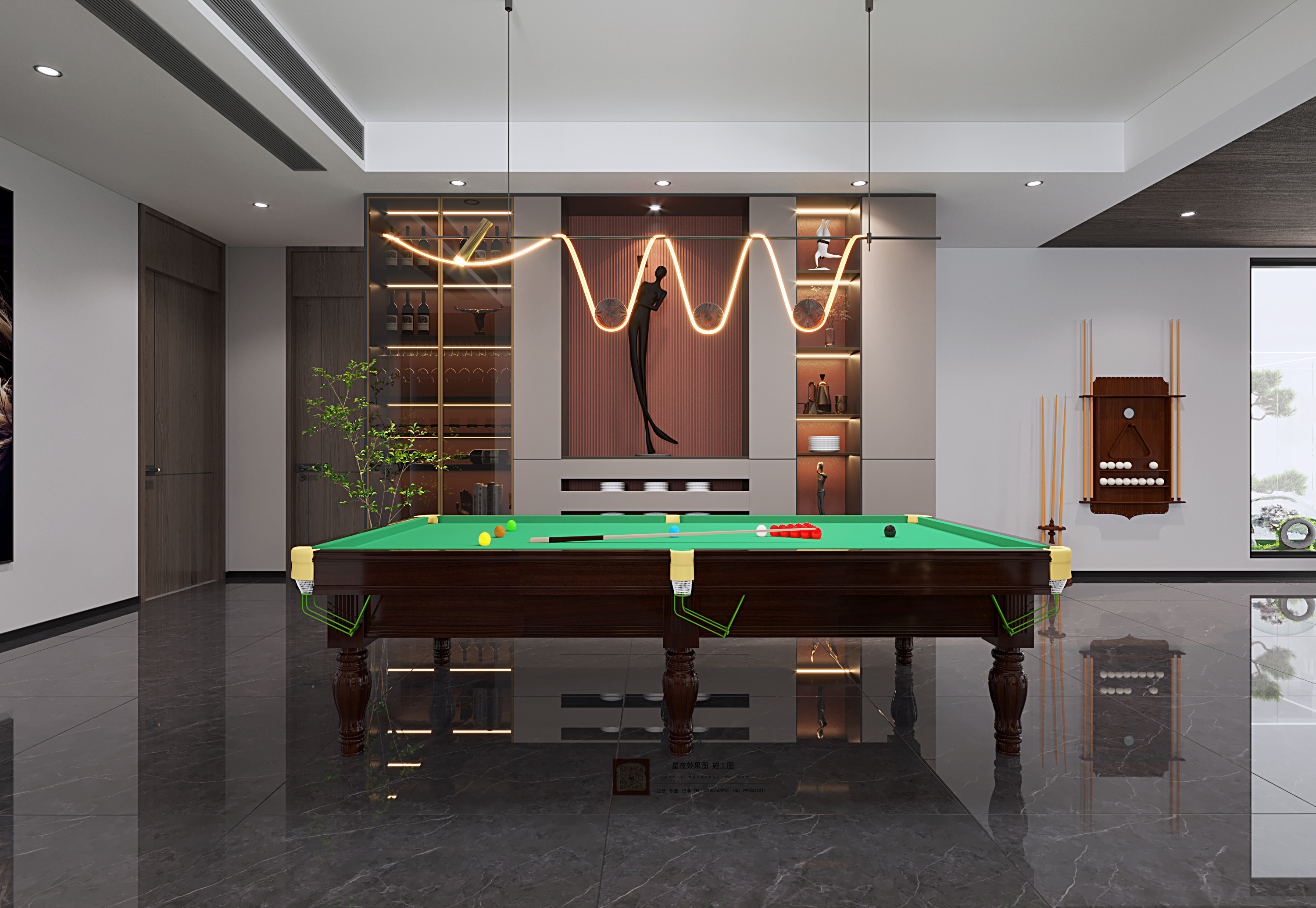 高级黑诠释自由精神·大平层豪宅设计-12