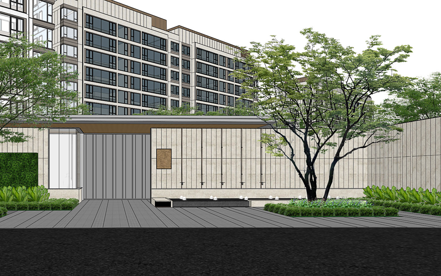 合肥万科朗拾大区景观SU模型-7