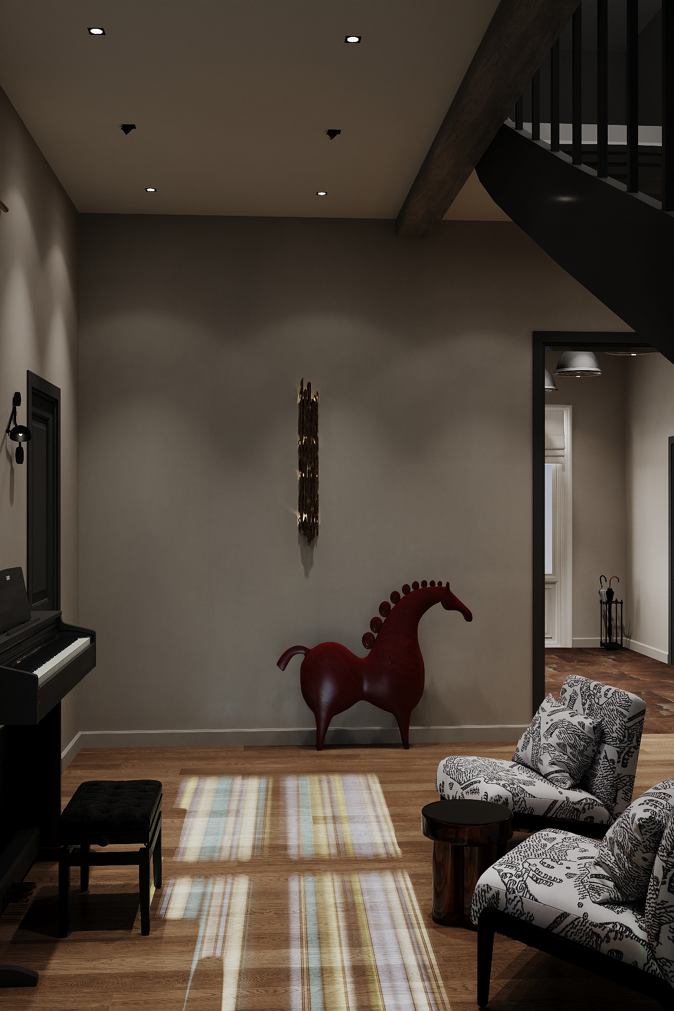 图拉地区带俄罗斯风格元素的现代风格住宅可视化丨俄罗斯图拉-17