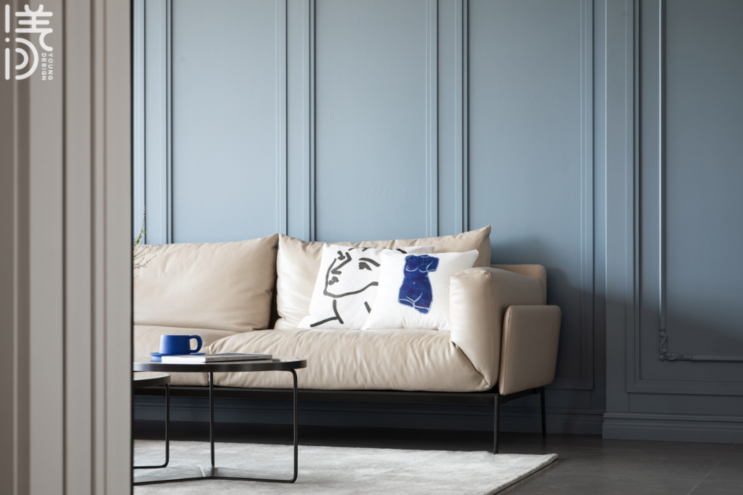 漾设计：125㎡现代住宅，高级灰+雾霾蓝，温柔高级的空间！-14