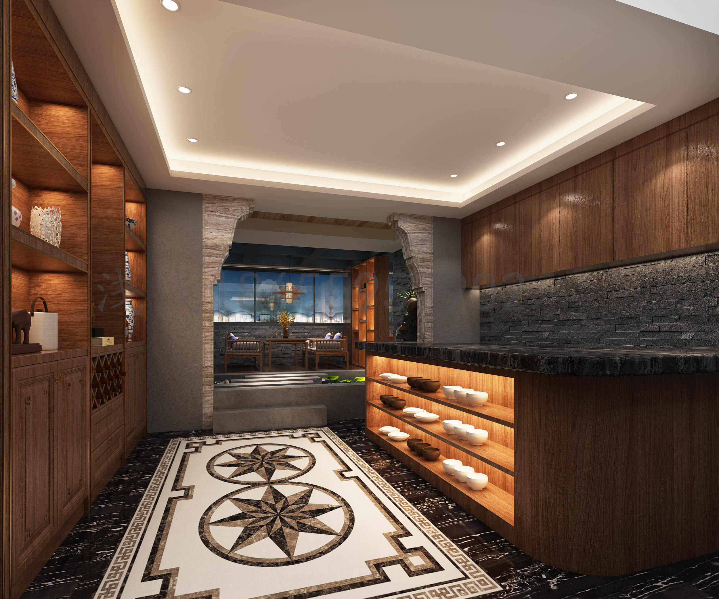 中式美学餐饮空间设计，低调方显奢华！-6
