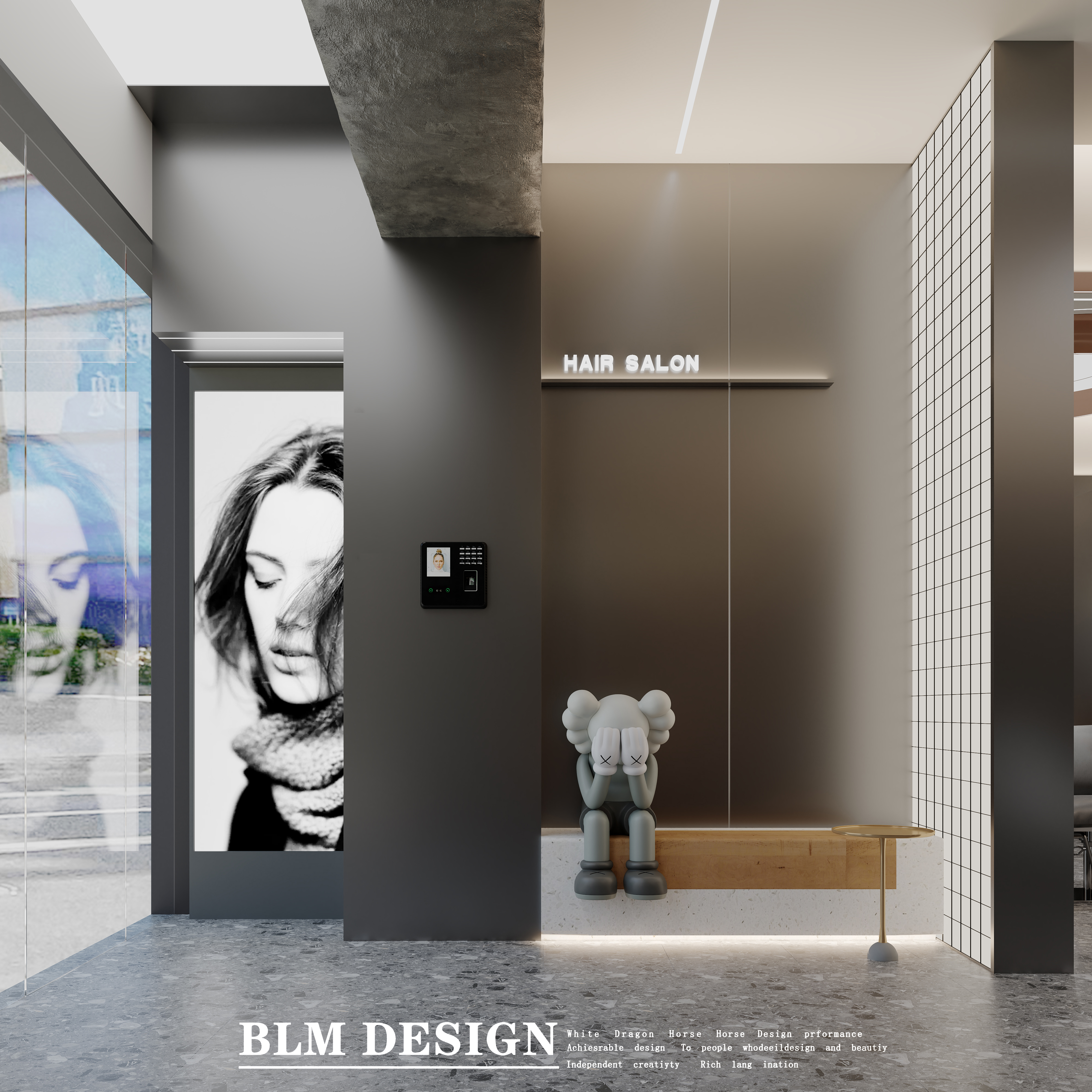 理发店白龙马效果图设计与制作-4