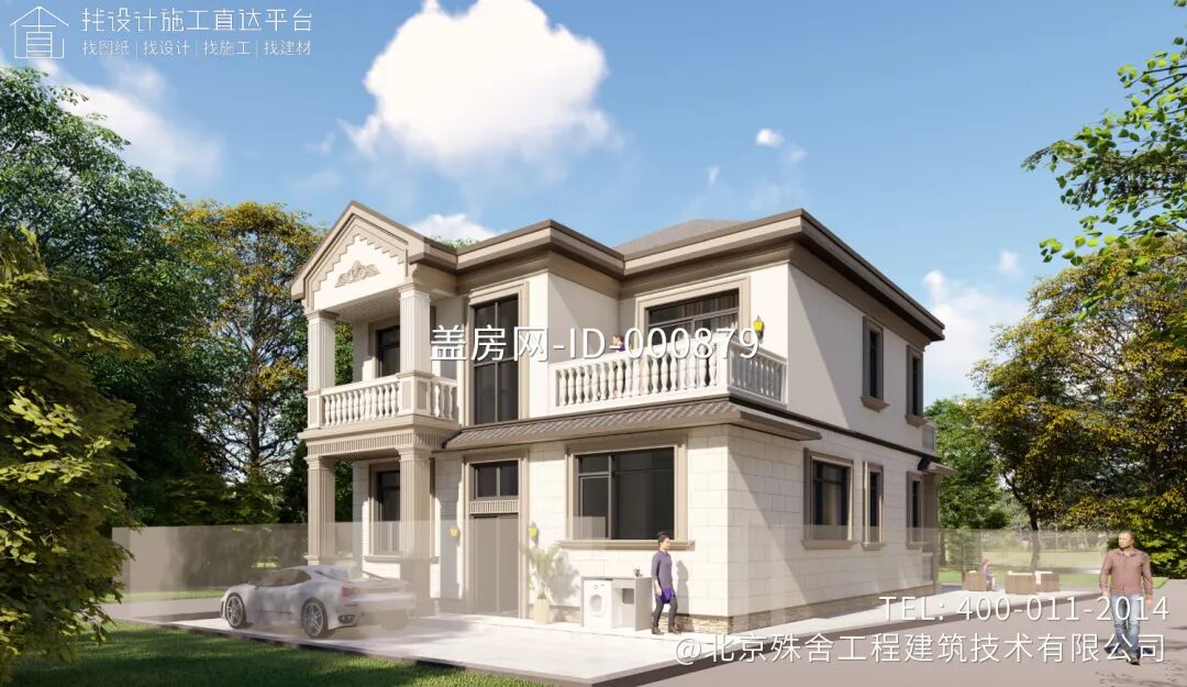 【设计师案例】土建参考造价43万，面宽10m×进深14.2m广西贵港二层欧式别墅-34
