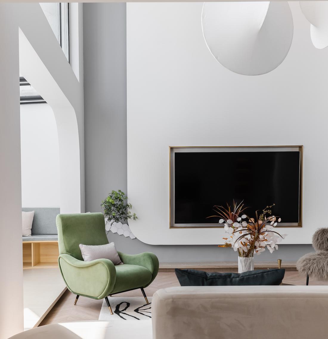 法式简约挑高复式大改造-20